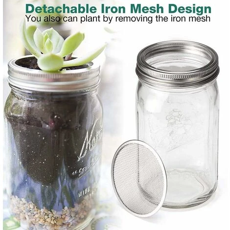 Pack Stainless Steel Sprouting Jar Lid Kit For Excellent Ventilation Wide Mouth Mason Jars Mason Jars For Making - Image 2