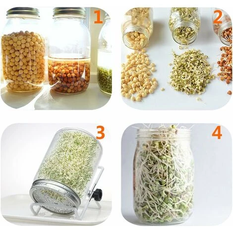 Pack Stainless Steel Sprouting Jar Lid Kit For Excellent Ventilation Wide Mouth Mason Jars Mason Jars For Making - Image 4