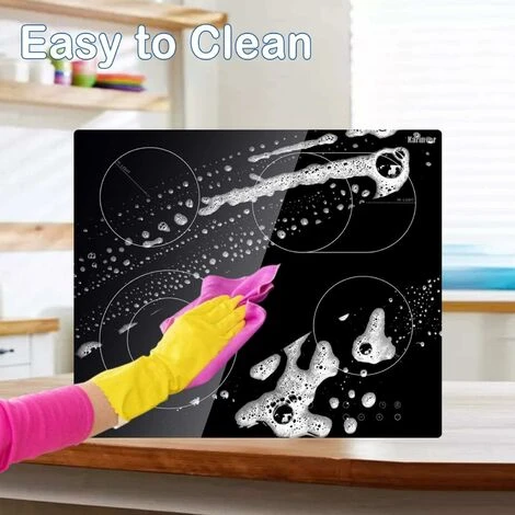 Karinear Ceramic Hob, 60cm Built-in 4 Zones Electric Cooktop With Dual Oval Zone 6600W, Hard Wired, No Plug Included - Image 5