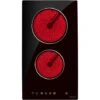 NOXTON Ceramic Hob, 2 Zone Domino Cooker Built-in 30cm Electric Hobs Black Glass Hot Plate Cooktop With Touch Controls