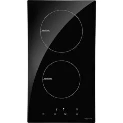 NOXTON Induction Hob Built-in 2 Zone Domino Electric Hobs With Touch Controls Black Glass Hot Plate 30cm 3500W
