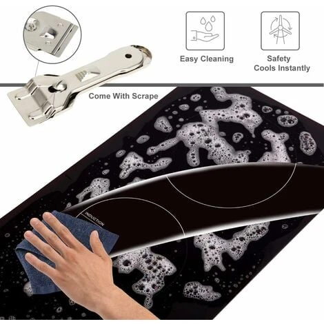 NOXTON Induction Hob Built-in 2 Zone Domino Electric Hobs With Touch Controls Black Glass Hot Plate 30cm 3500W - Image 5