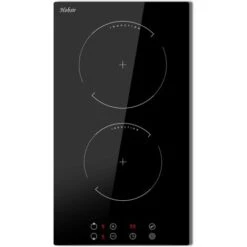 2 Zone Induction Hob, Hobsir Electric Hob 30cm, Built-in Induction Cooker, Touch Control, 9 Heating Levels, Safety Lock, Timer, 3500W, Hard Wire, No Plug Included