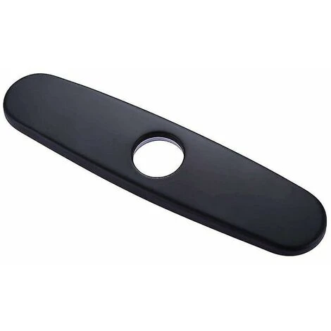 10 Bathroom Kitchen Faucet Hole Deck Plate Matte Black Escutcheon Plate For 1 Or 3 Holes, 1 Piece, Black
