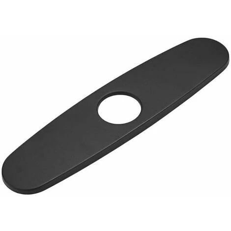 10 Bathroom Kitchen Faucet Hole Deck Plate Matte Black Escutcheon Plate For 1 Or 3 Holes, 1 Piece, Black - Image 2