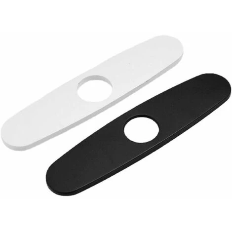 10 Bathroom Kitchen Faucet Hole Deck Plate Matte Black Escutcheon Plate For 1 Or 3 Holes, 1 Piece, Black - Image 3