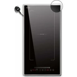 Plug In Induction Hob, Hobsir 2 Zone Electric Hob 30cm, Double Induction Hob With Stainless Steel Frame, Flexible Zone, Bulit-in, 2800W, Slider Touch, Timer, Pause Function, Child-safety Lock, 13 Amp