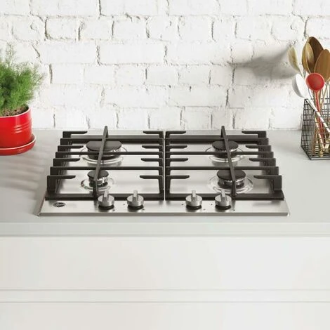 Hoover 60cm 4 Burner Gas Hob In Stainless Steel, Cast Iron Grids - HHG6BRK3X - Image 2