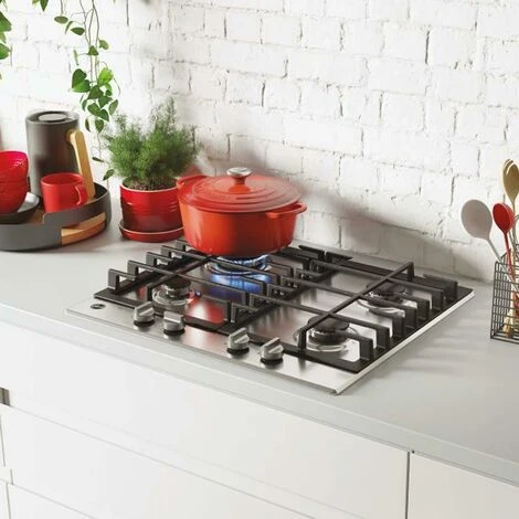 Hoover 60cm 4 Burner Gas Hob In Stainless Steel, Cast Iron Grids - HHG6BRK3X - Image 3