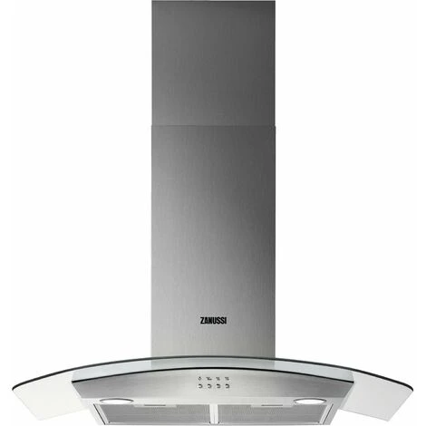 Zanussi ZHC92352X 90cm Chimney Hood With Curved Glass - Stainless Steel