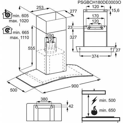 Zanussi ZHC92352X 90cm Chimney Hood With Curved Glass - Stainless Steel - Image 3