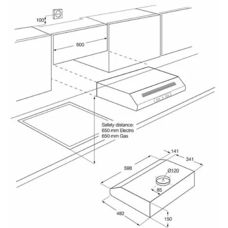 Zanussi Cooker Hood Stainless Steel & Black - Image 3