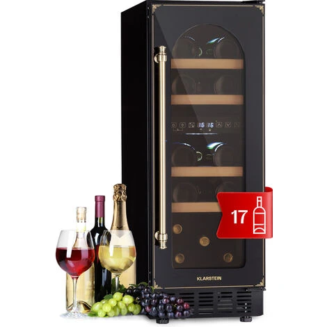 Klarstein Vinovilla 17 Built-In Duo Vilhelmine Edition Wine Fridge 17 Bottles 3-Colour Glass Door
