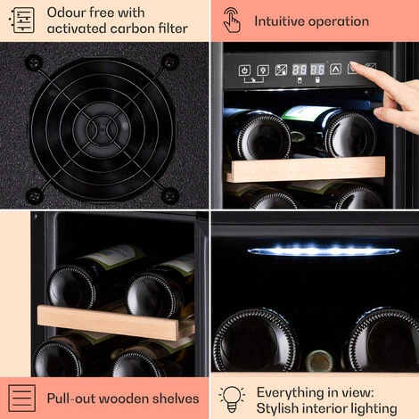 Klarstein Vinovilla 17 Built-In Duo Vilhelmine Edition Wine Fridge 17 Bottles 3-Colour Glass Door - Image 5