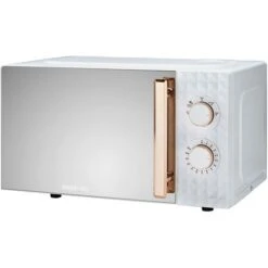 Diamond White And Rose Gold Effect Microwave Capacity 20L Mirror Finish Door