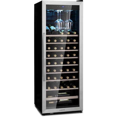 Klarstein Vinamour 46 Uno Wine Refrigerator 1 Zone 155 L/46 Fl. 4-18 °C Stainless Steel