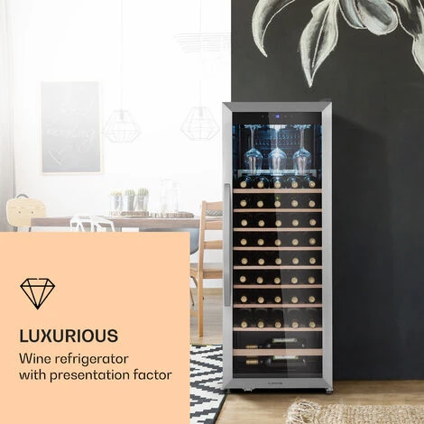 Klarstein Vinamour 46 Uno Wine Refrigerator 1 Zone 155 L/46 Fl. 4-18 °C Stainless Steel - Image 2