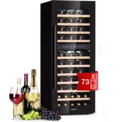 Klarstein Barossa 73 Duo Wine Refrigerator 2 Zones 192 Litres 73 Bottles Touch Display