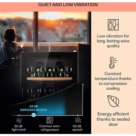 Klarstein Barossa 79 Duo Wine Fridge 79 Bottles 204 Litres 2 Zones - Image 4