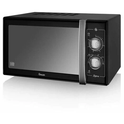 Swan Retro 25L LED 900W Manual Microwave Black - Image 2