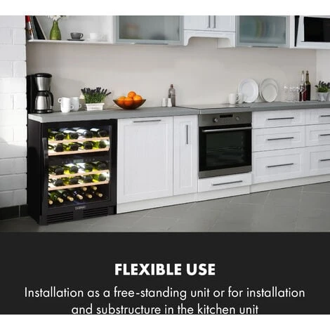 Klarstein Vinovilla 43 Built-In Duo Onyx Edition Wine Fridge 129 Litres 43 Bottles 2 Zones - Image 2