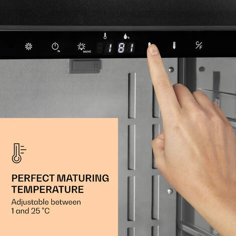 Klarstein Steakhouse Pro 98 Onyx Meat Aging Cabinet 1 Zone 98 L 1-25°C Touch Panorama - Image 4