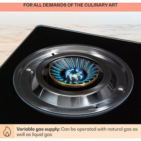 Klarstein Barzona 3 Camping Stove 3 Burners 3.4 KW & 0.75 KW & 4.3 KW Glass Top And Stainless Steel Housing - Image 5