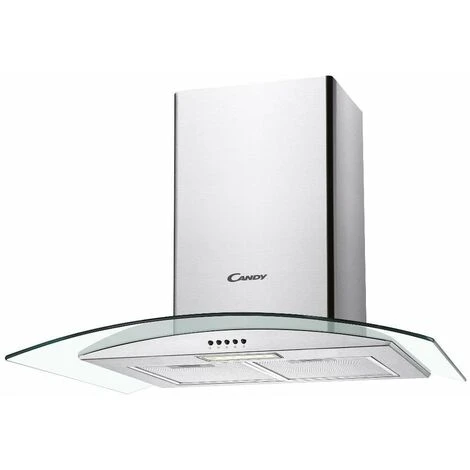Candy CGM70NX 70cm Curved Glass Chimney Cooker Hood Stainless Steel