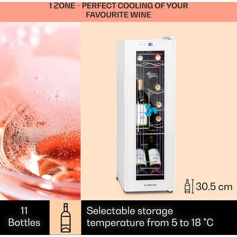 Klarstein Shiraz 12 Slim Uno Wine Fridge 32l/12 Bottles Touch 85 W 5-18 °C LED - Image 3