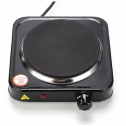 1000 W Hob, Black Ideal Kitchen Hob For Student Accommodation, In The Garden Or At The Campsite, Electric Hob With Infinitely Adjustable Thermostat